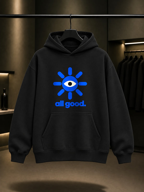Her Şey Yolunda Baskılı Unisex %100 Pamuk Kapüşonlu Sweatshirt · Nazar