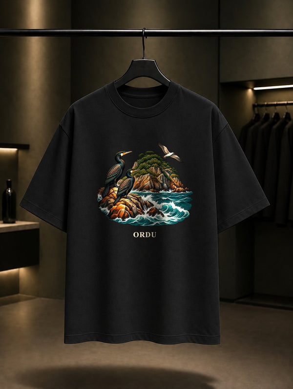 Ordu Hoynat Adası baskılı siyah t-shirt