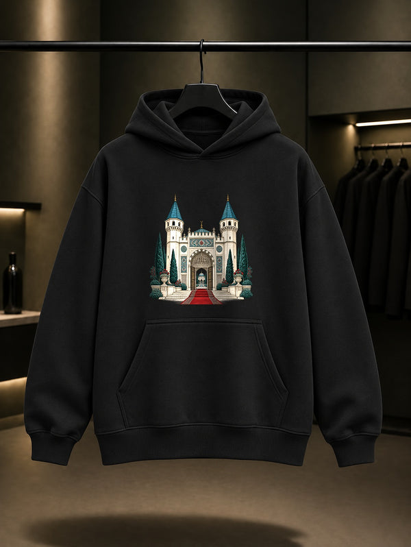 Saray Kapısı Baskılı Unisex %100 Pamuk Kapüşonlu Sweatshirt · Osmanlı Motifi