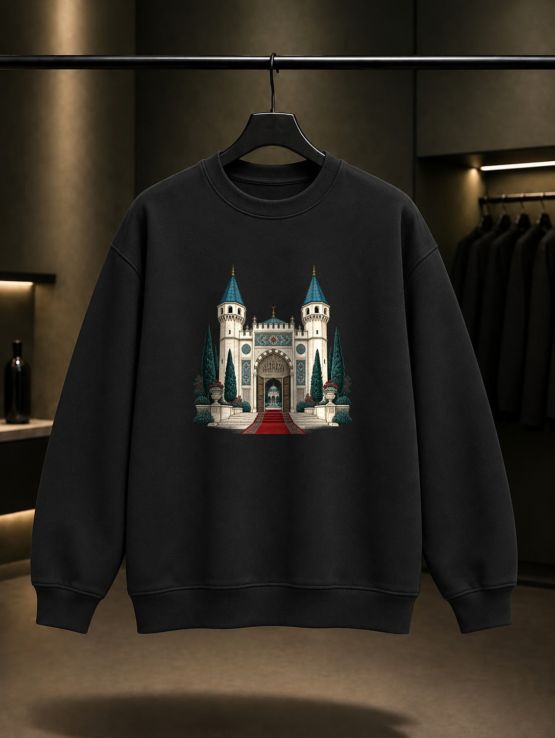 Saray Kapısı Baskılı Unisex %100 Pamuk Sweatshirt · Osmanlı Motifi