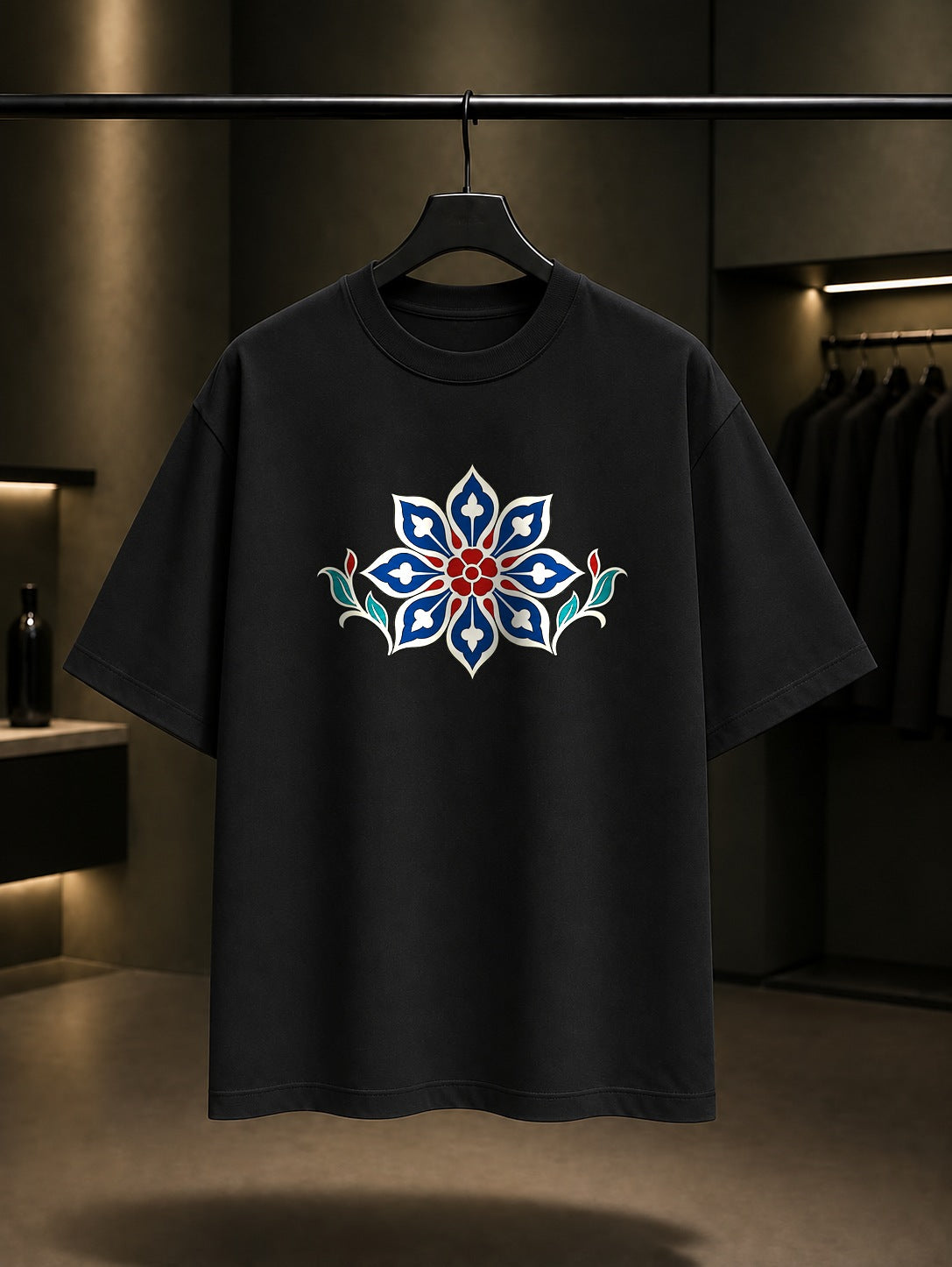 Mini Rozet Baskılı Unisex %100 Pamuk Tişört · Osmanlı Motifi