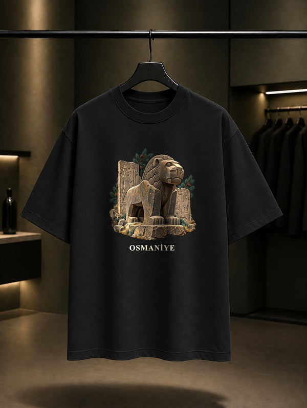 Osmaniye Karatepe Aslantaş baskılı siyah t-shirt
