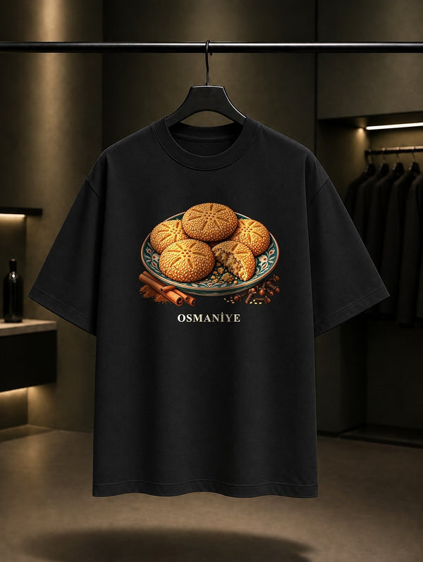 Osmaniye Bayram Kömbesi baskılı siyah t-shirt