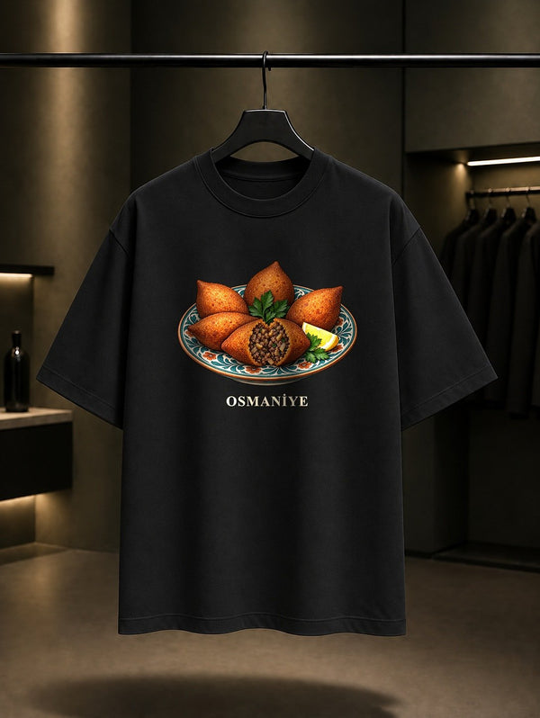 Osmaniye İçli Köfte baskılı siyah t-shirt