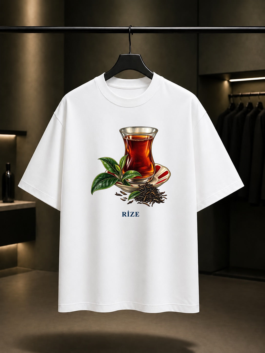 Rize Çayı baskılı beyaz t-shirt