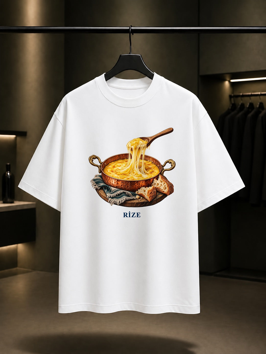 Rize Muhlama baskılı beyaz t-shirt