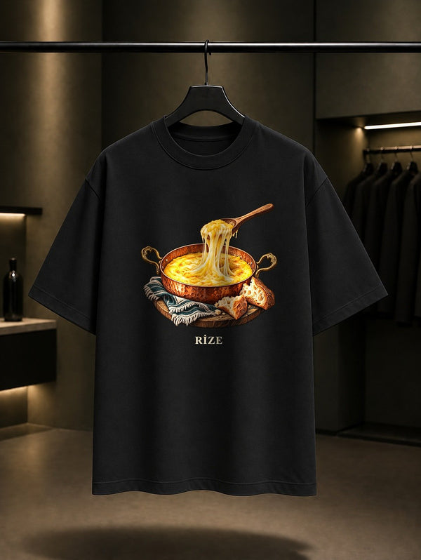 Rize Muhlama baskılı siyah t-shirt