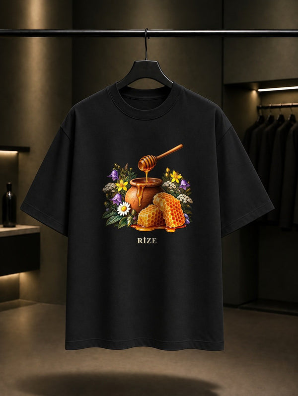 Rize Anzer Balı baskılı siyah t-shirt