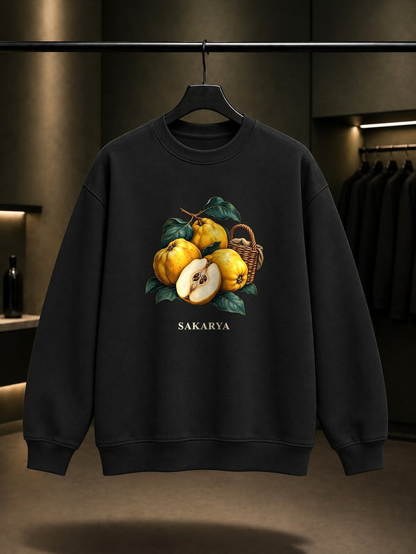 Sakarya Ayva baskılı siyah sweatshirt