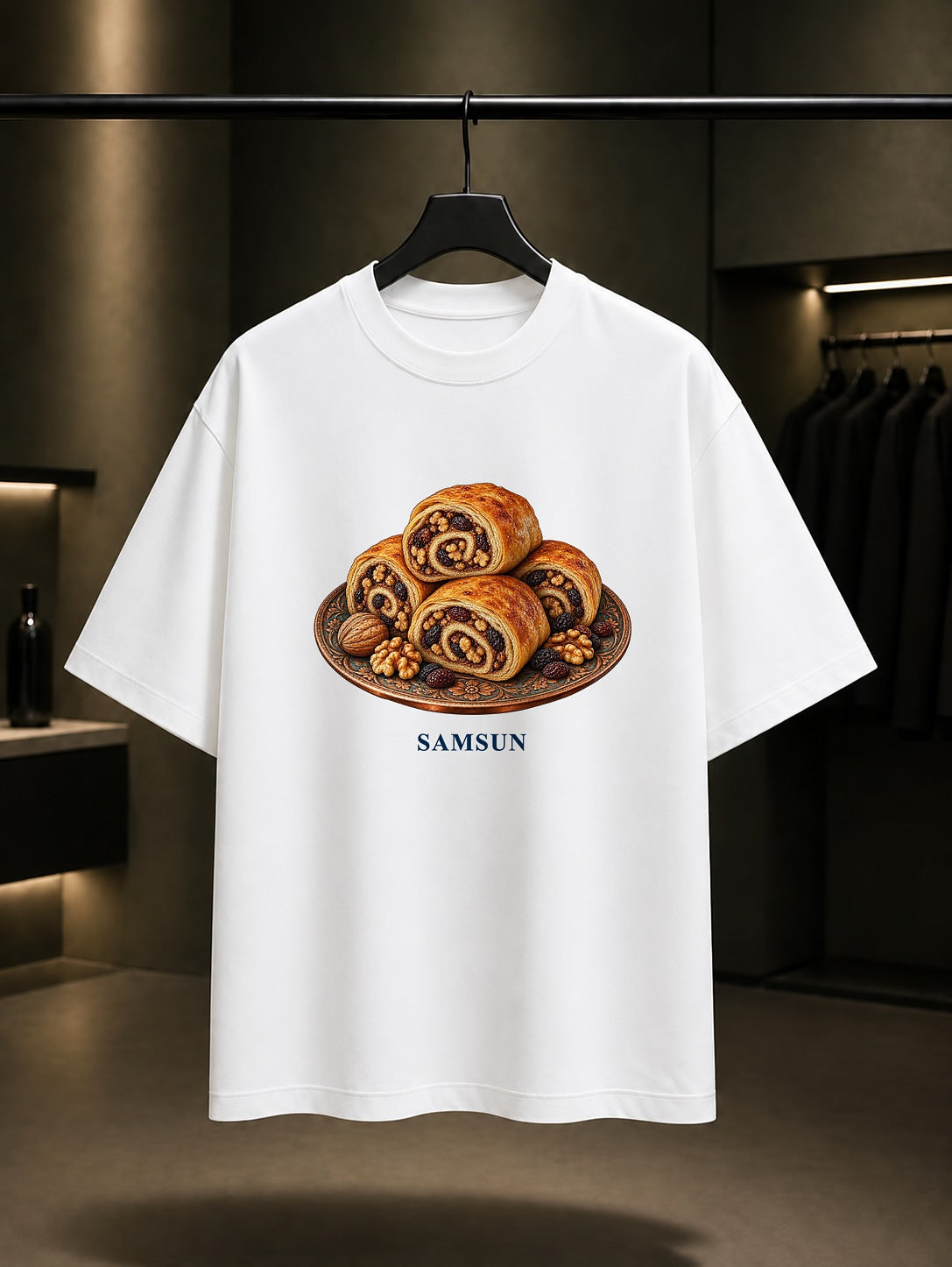 Samsun Nokul baskılı beyaz t-shirt