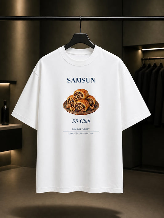 Samsun Nokul 55 Club baskılı beyaz t-shirt