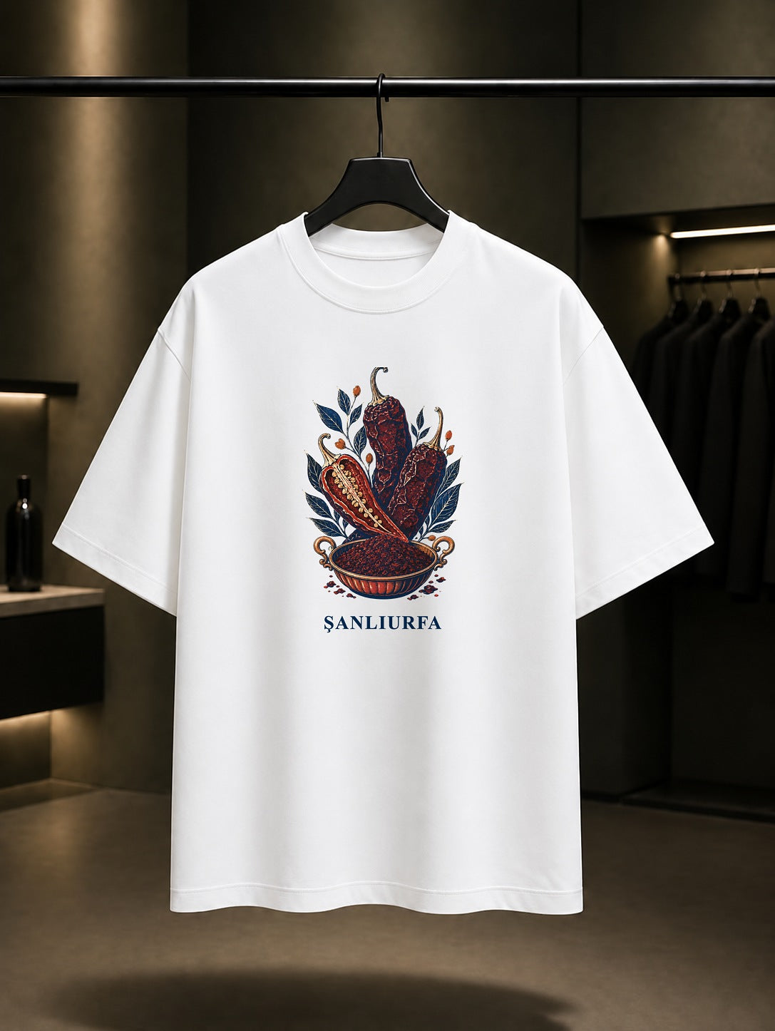 Şanlıurfa İsot Biberi baskılı beyaz t-shirt