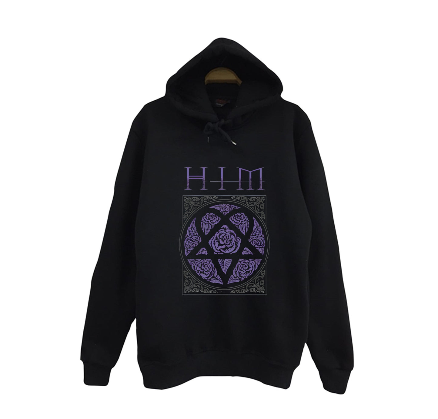 fame-stoned Him Baskılı Unisex %100 Pamuk Siyah Sweatshirt