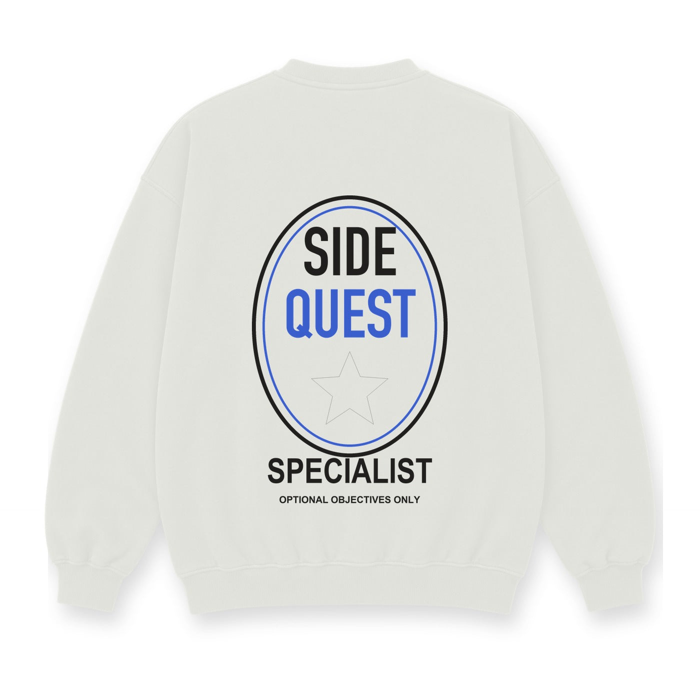 Side Quest Specialist baskılı beyaz sweatshirt