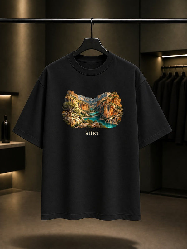 Siirt Botan Vadisi baskılı siyah t-shirt