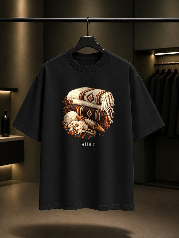 Siirt Battaniyesi baskılı siyah t-shirt