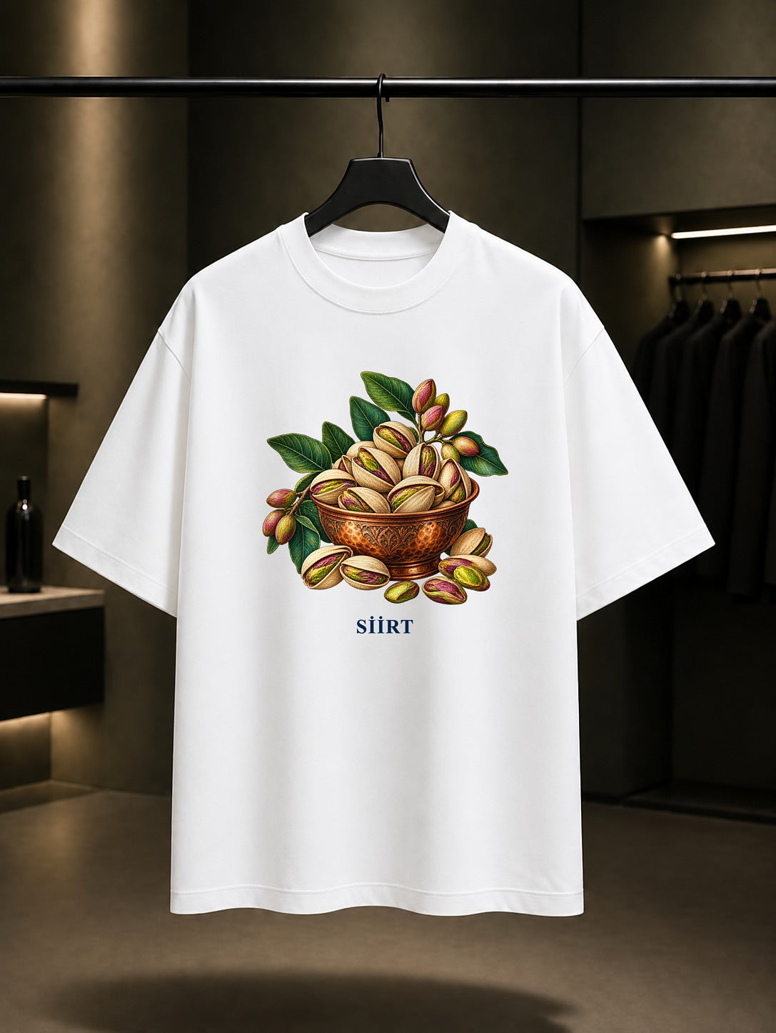 Siirt Fıstığı baskılı beyaz t-shirt