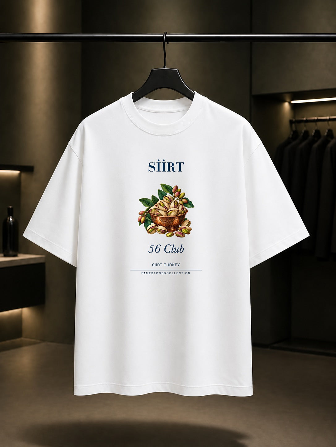 Siirt Fıstığı 56 Club baskılı beyaz t-shirt