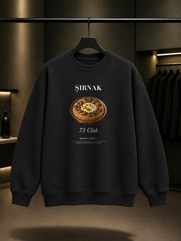 Şırnak Serbidev 73 Club baskılı siyah sweatshirt