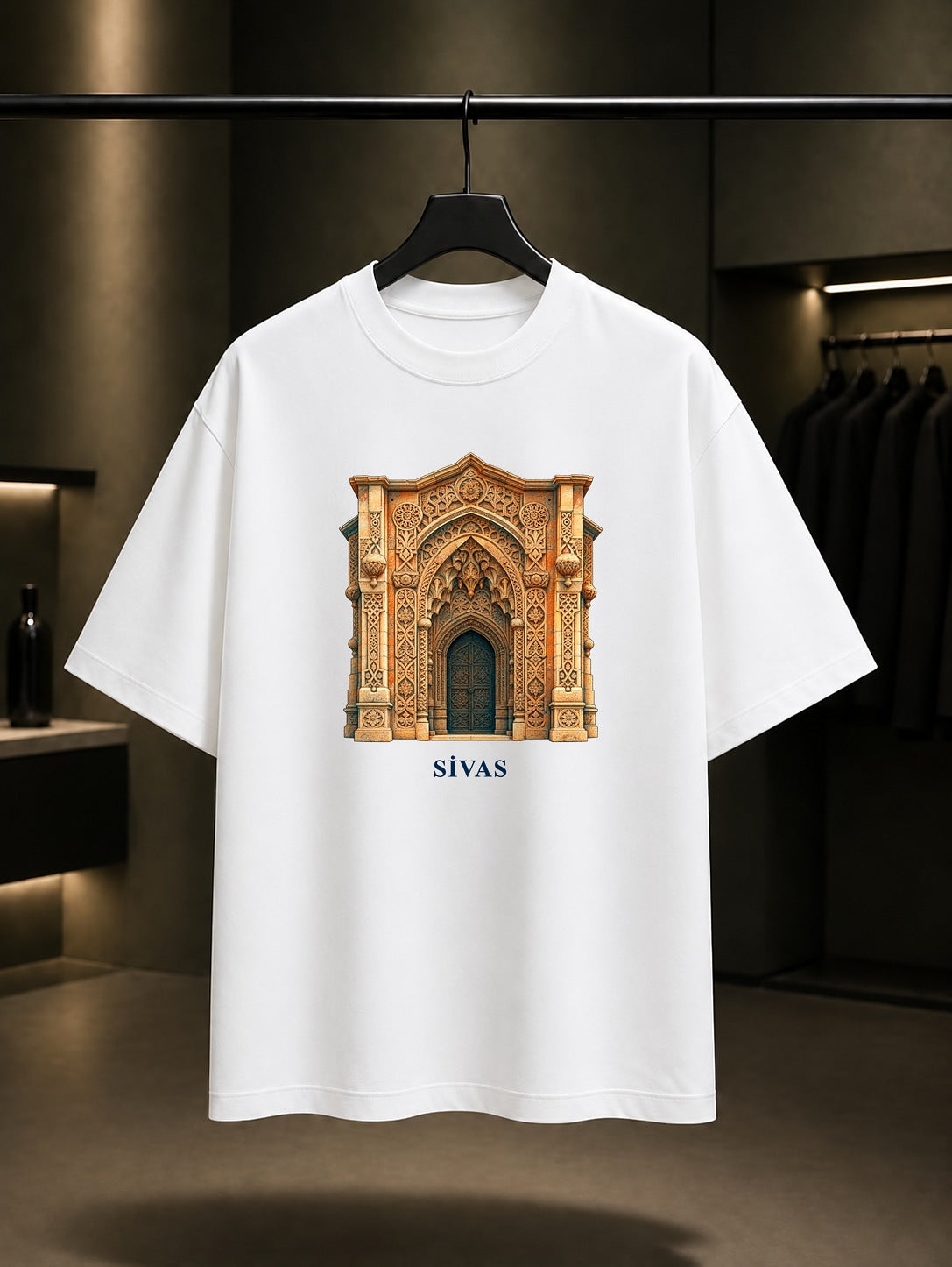 Sivas Divriği Taçkapı baskılı beyaz t-shirt