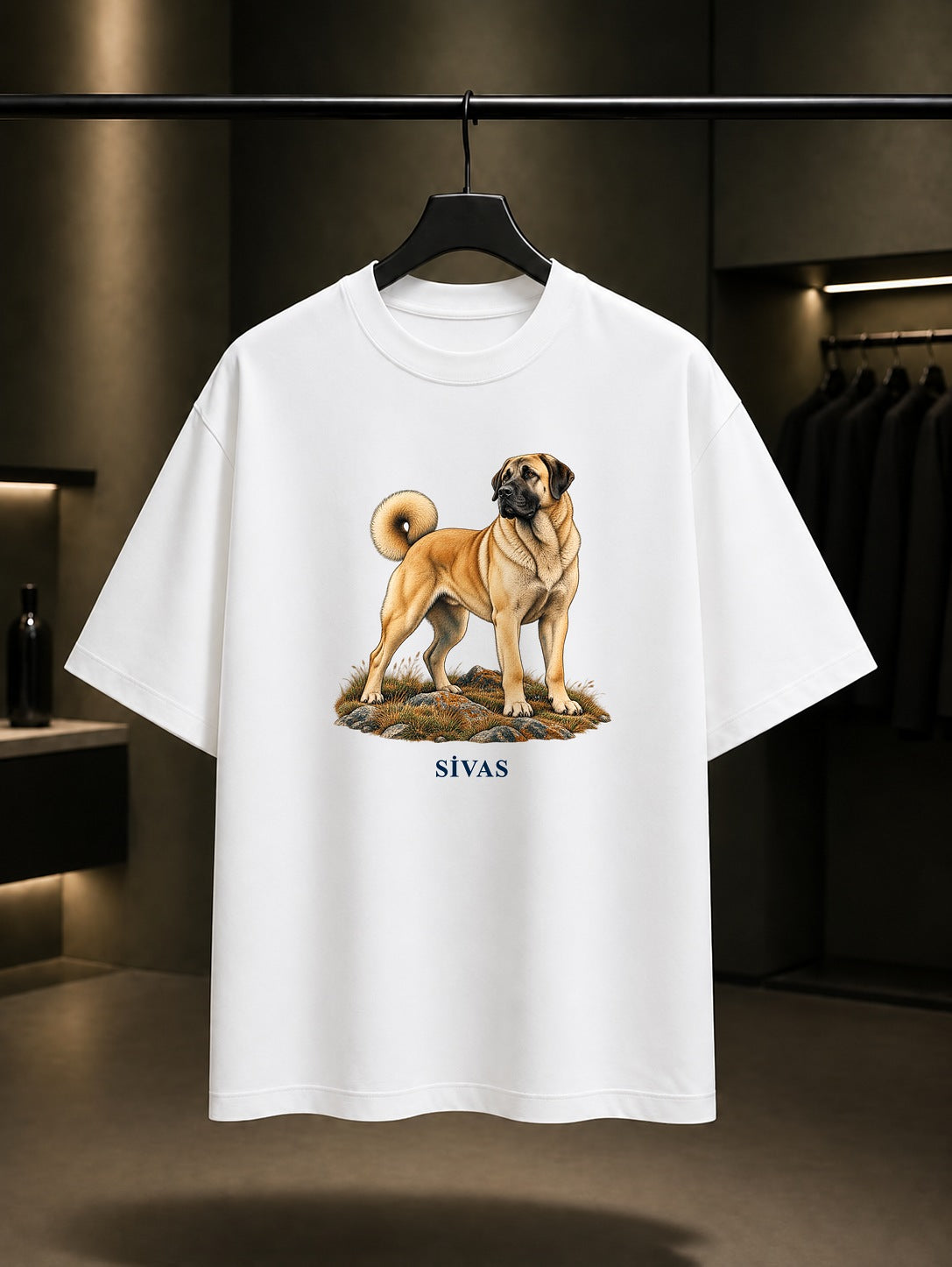 Sivas Kangal Köpeği baskılı beyaz t-shirt