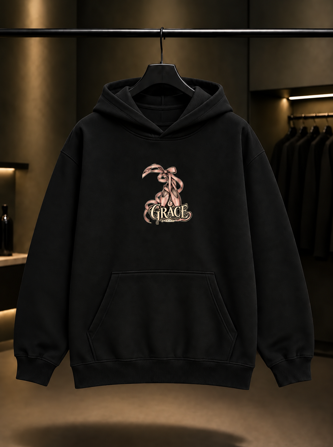 Skins Grace — Metal Ballet Kapüşonlu Sweatshirt — Siyah