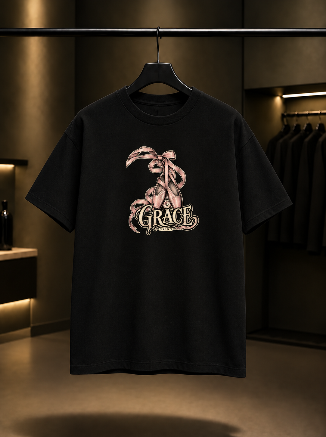 Skins Grace — Metal Ballet Tişört — Siyah