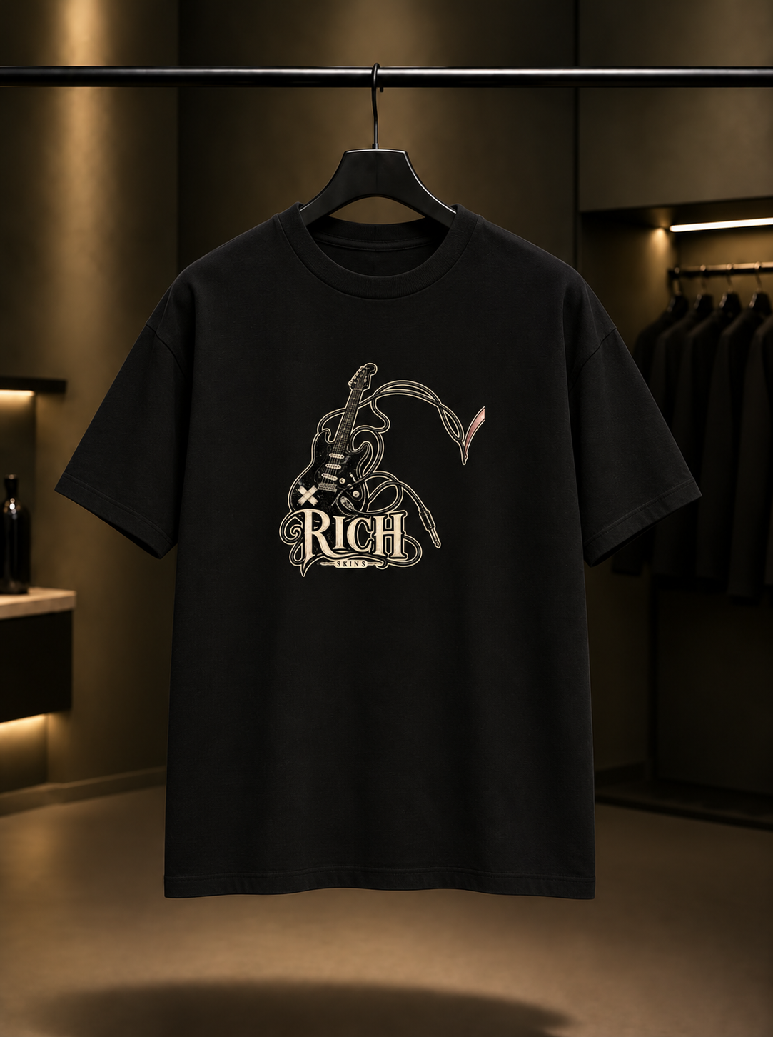 Skins Rich — Metal Ballet Tişört — Siyah
