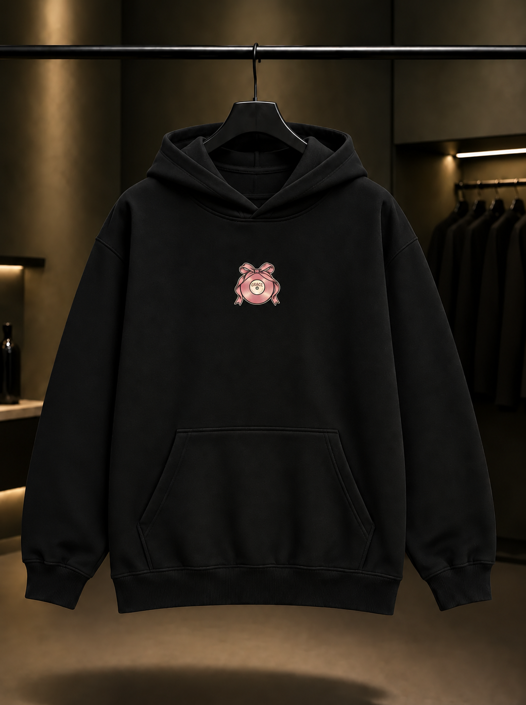 Skins Grace — Record Ribbon Kapüşonlu Sweatshirt — Siyah