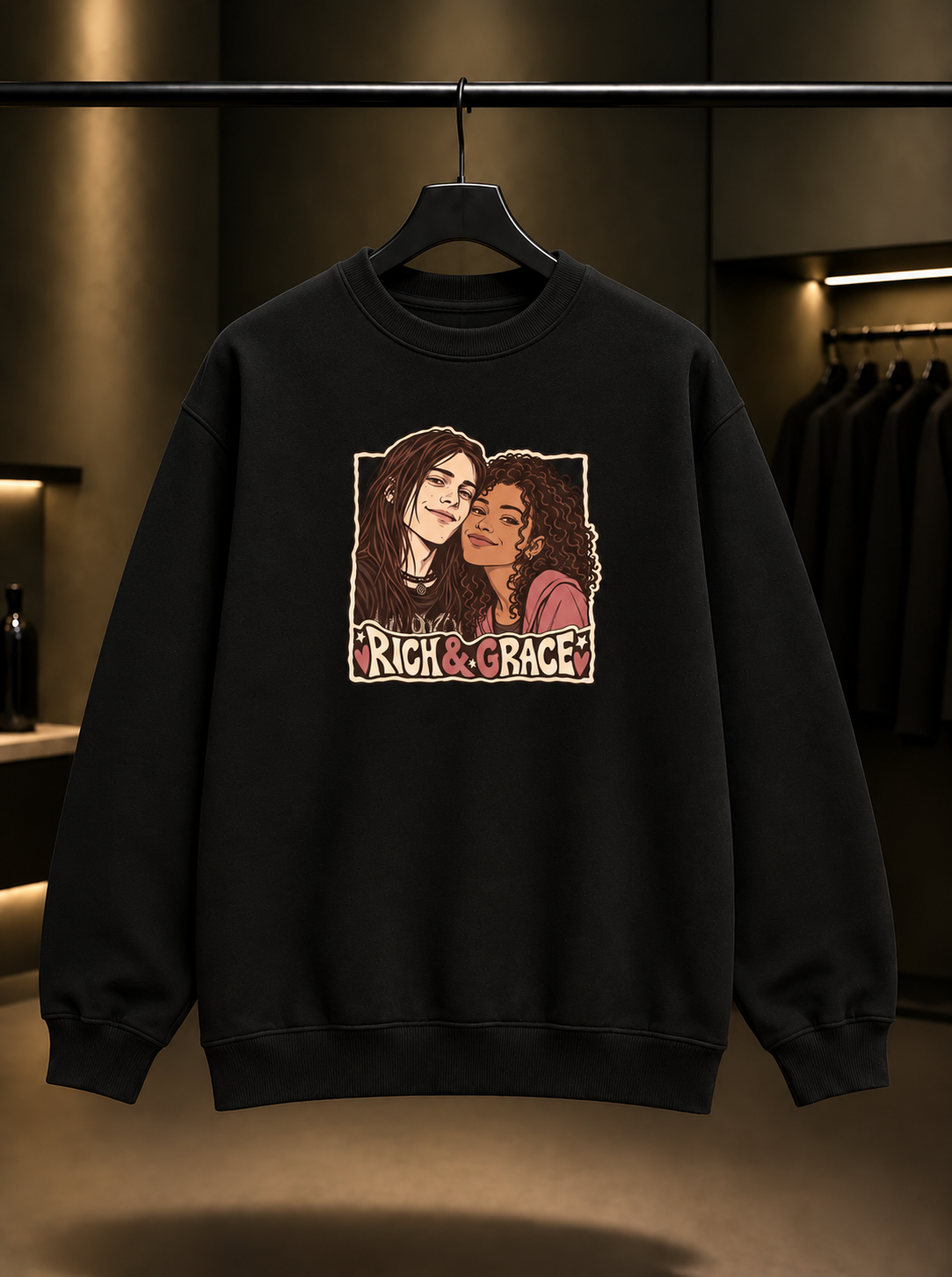 Skins Rich & Grace — Frame Sweatshirt — Siyah