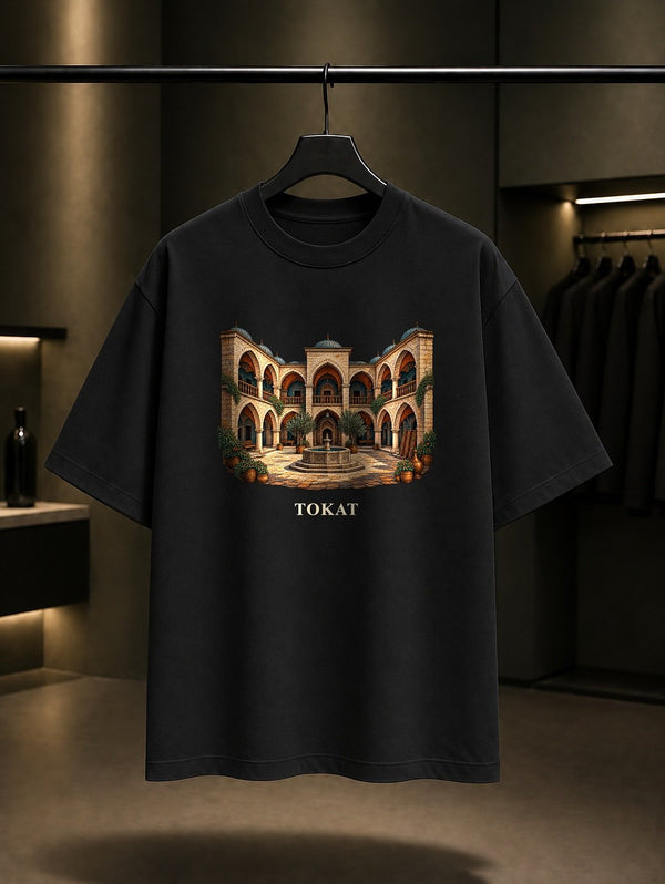 Tokat Taşhan baskılı siyah t-shirt