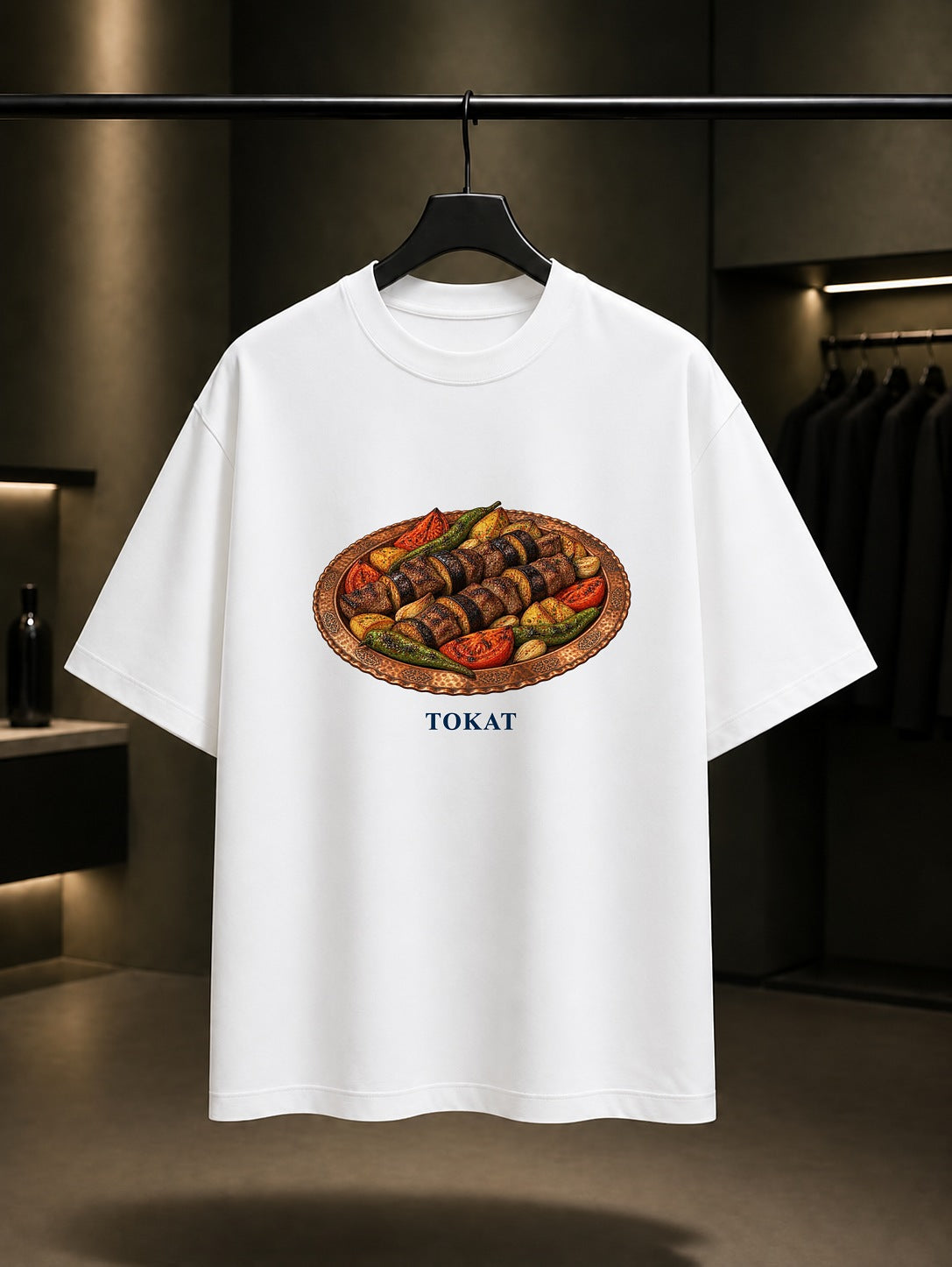Tokat Kebabı baskılı beyaz t-shirt