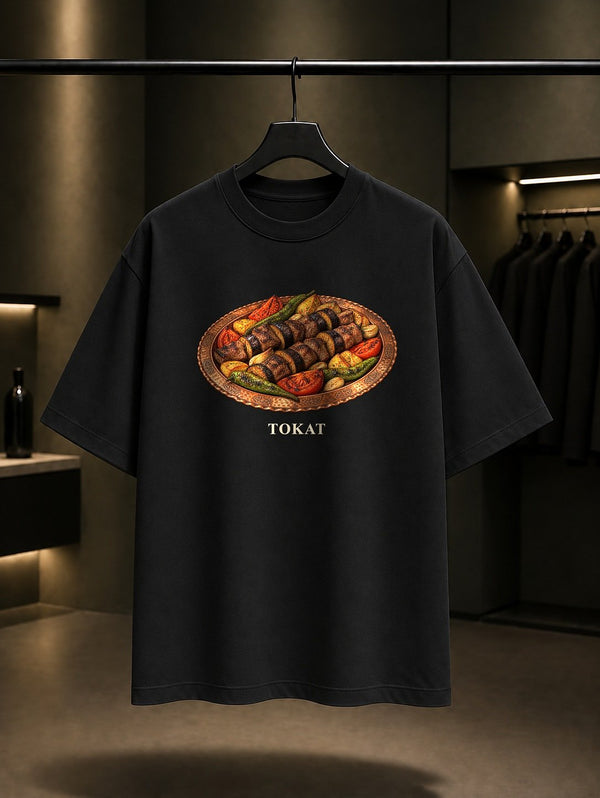 Tokat Kebabı baskılı siyah t-shirt