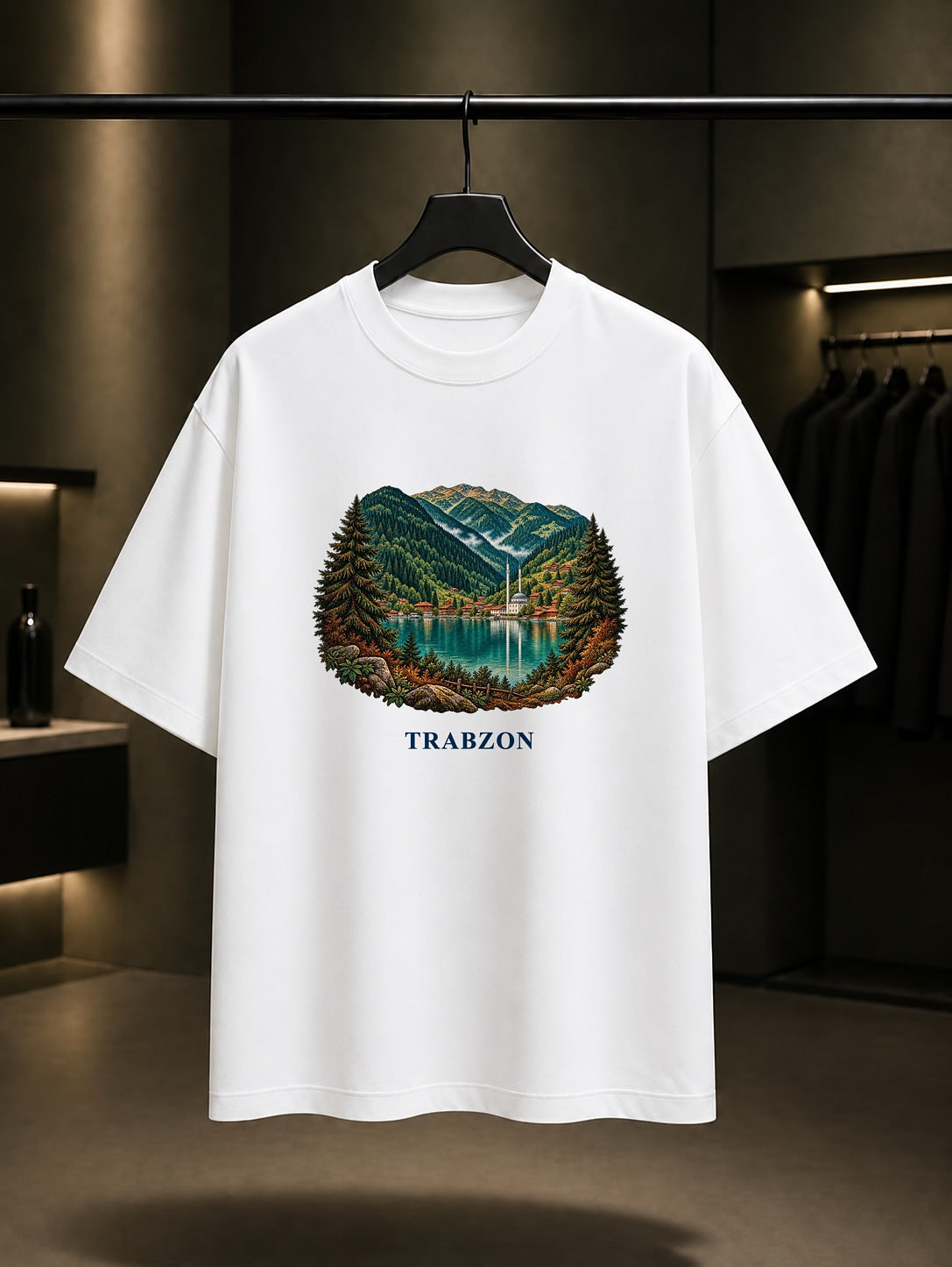 Trabzon Uzungöl baskılı beyaz t-shirt