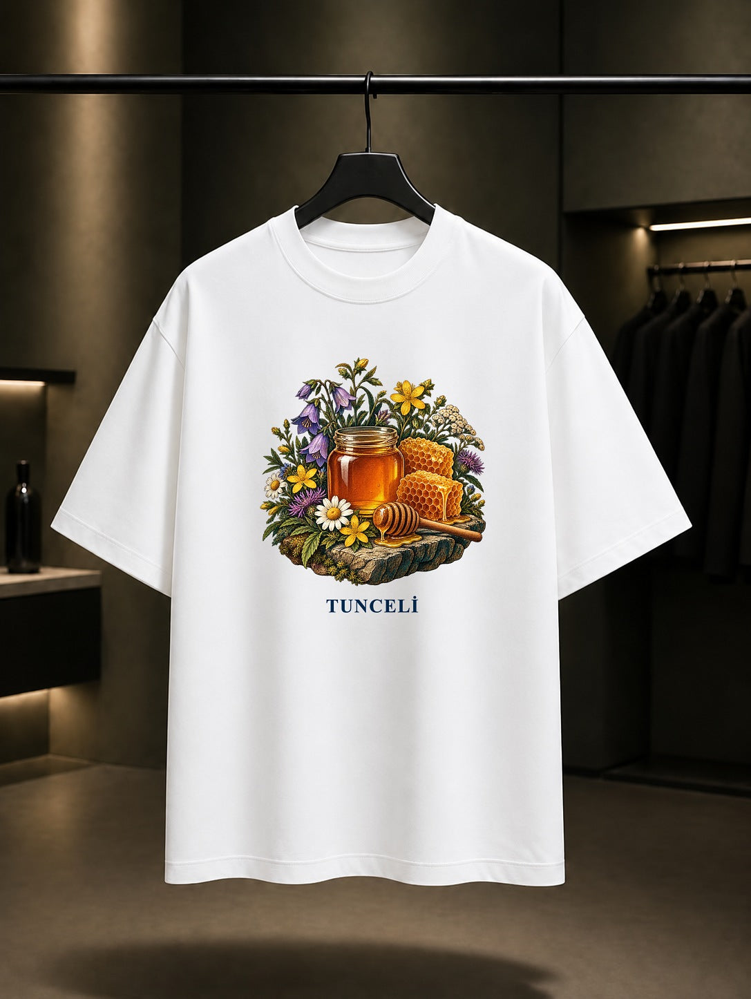 Tunceli Ovacık Balı baskılı beyaz t-shirt