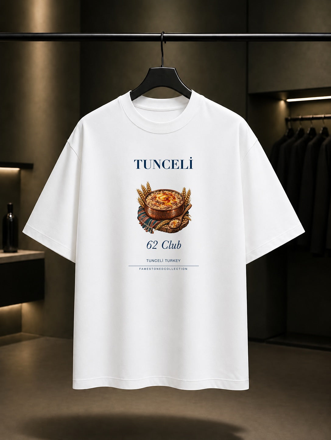 Tunceli Keşkek 62 Club baskılı beyaz t-shirt