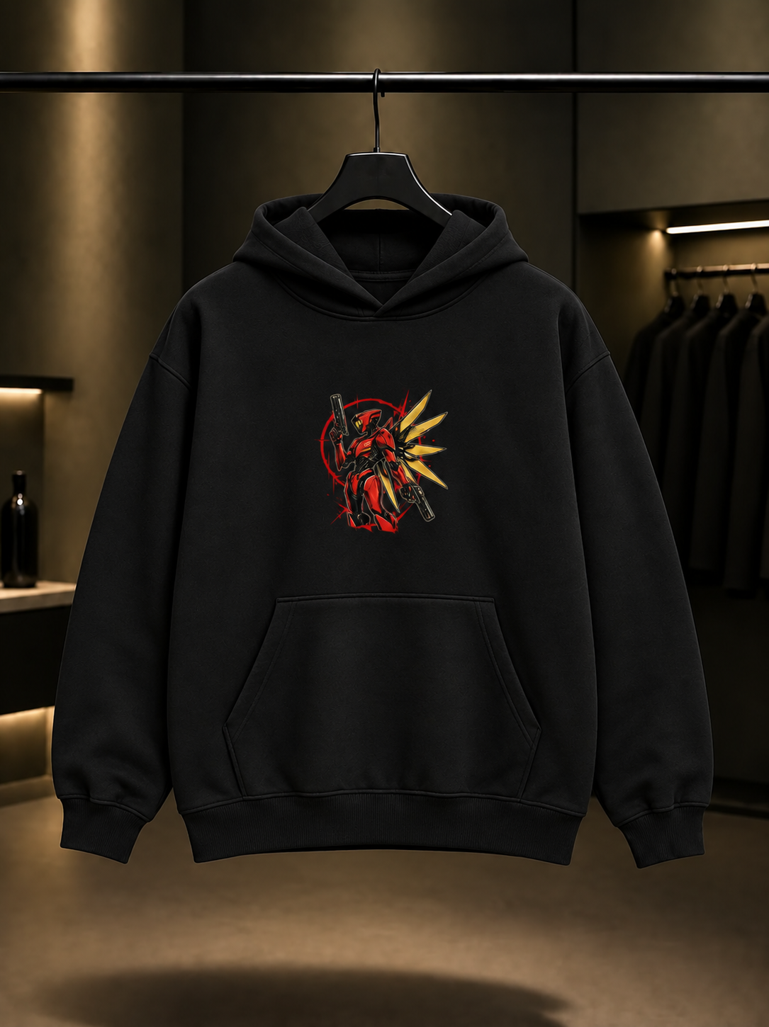 ULTRAKILL V2 Red Mirror Kapüşonlu Sweatshirt — Siyah