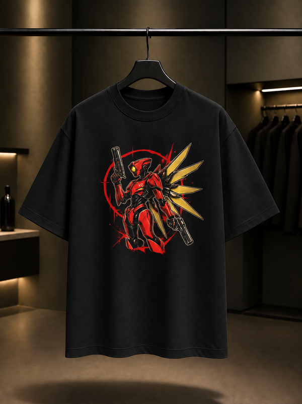 ULTRAKILL V2 Red Mirror Tişört — Siyah