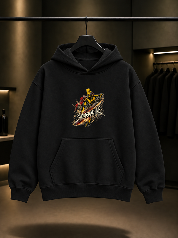 ULTRAKILL Swordsmachine Kapüşonlu Sweatshirt — Siyah