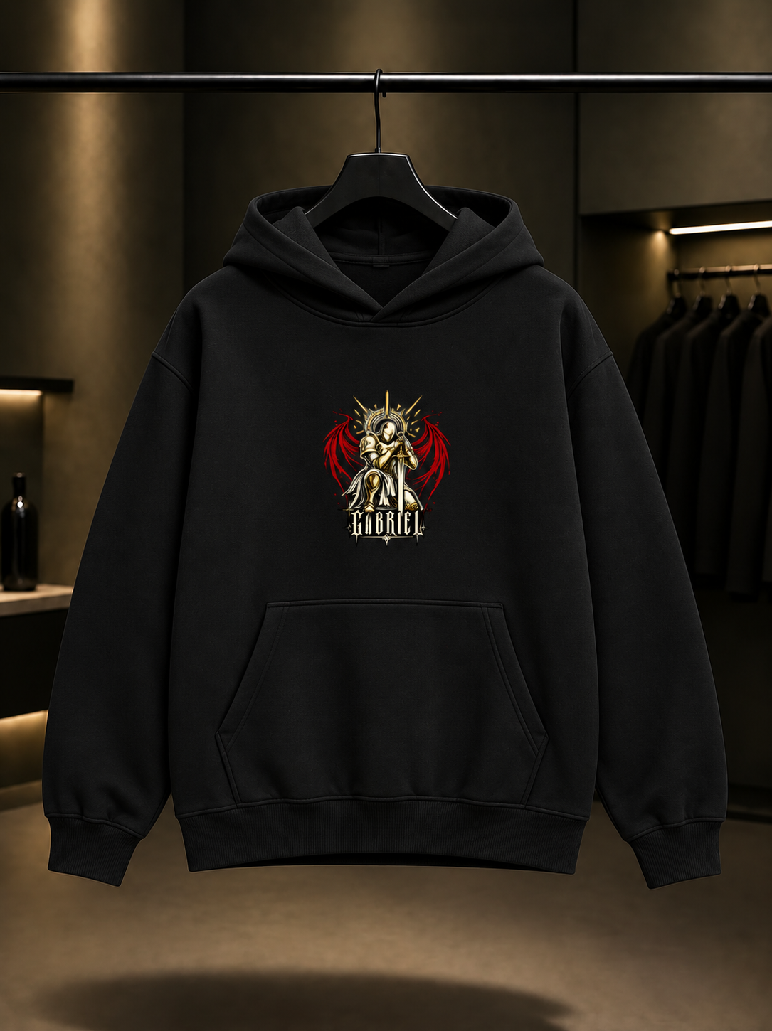 ULTRAKILL Gabriel Fallen Kapüşonlu Sweatshirt — Siyah