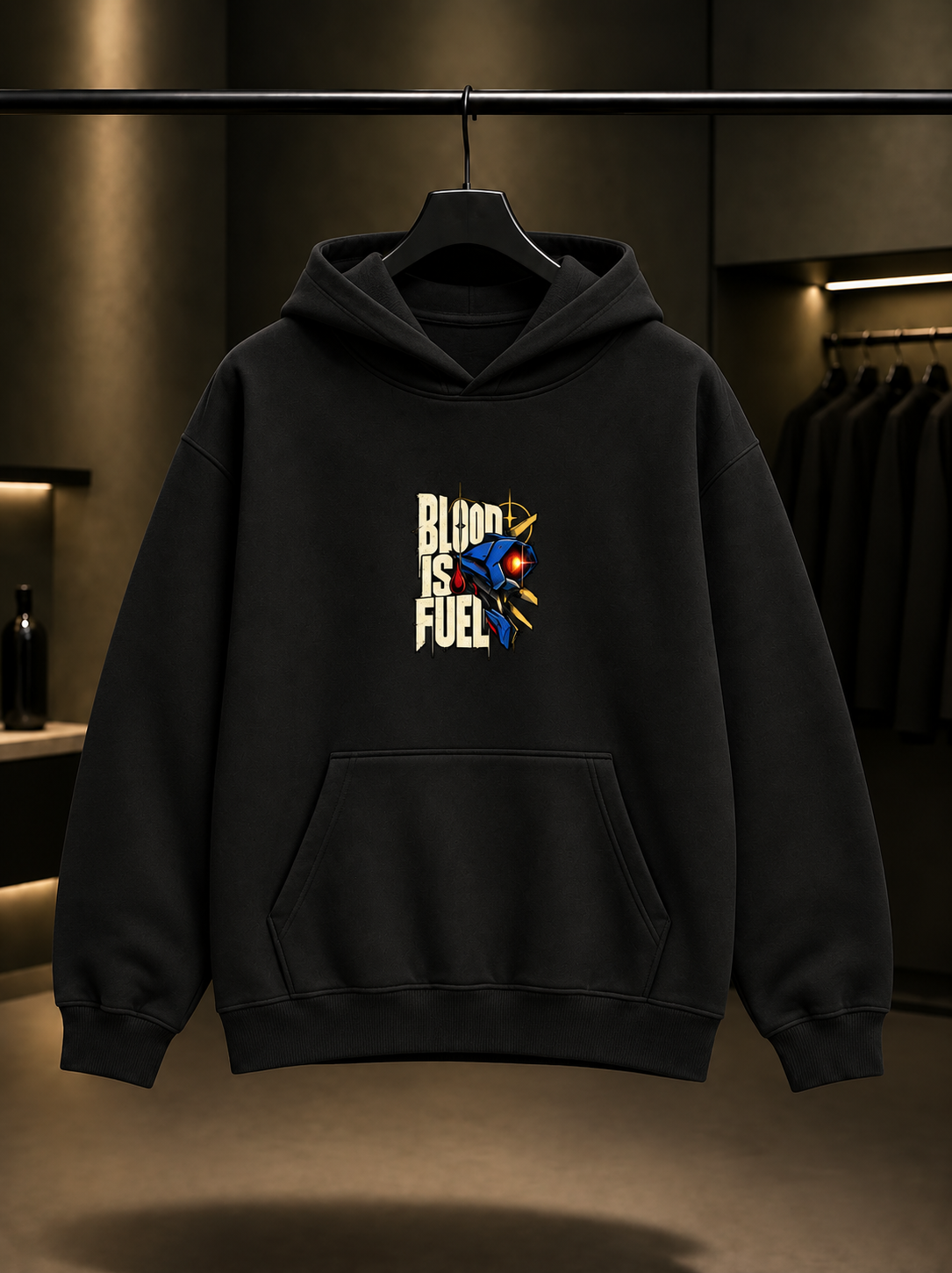 ULTRAKILL Blood Is Fuel Kapüşonlu Sweatshirt — Siyah