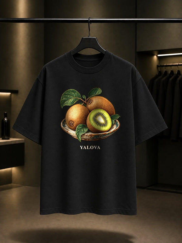 Yalova Kivisi baskılı siyah t-shirt