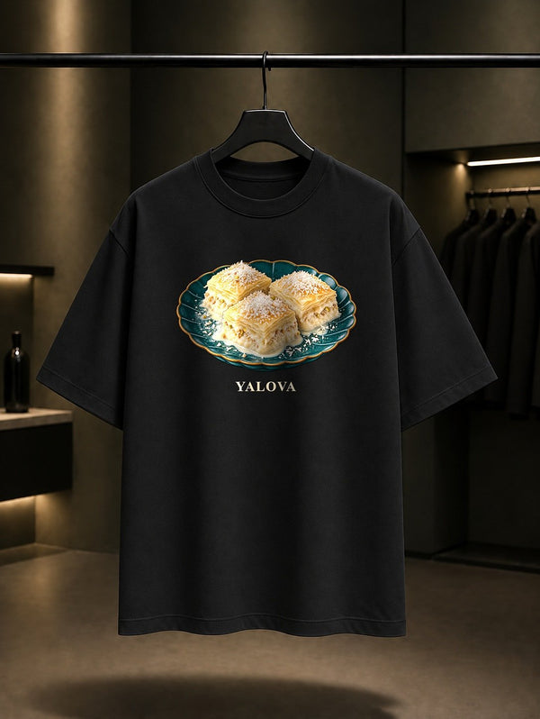 Yalova Sütlüsü baskılı siyah t-shirt