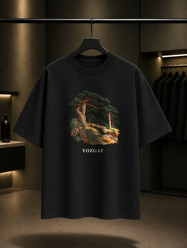 Yozgat Çamlık Milli Parkı baskılı siyah t-shirt