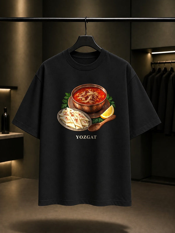 Yozgat Arabası baskılı siyah t-shirt