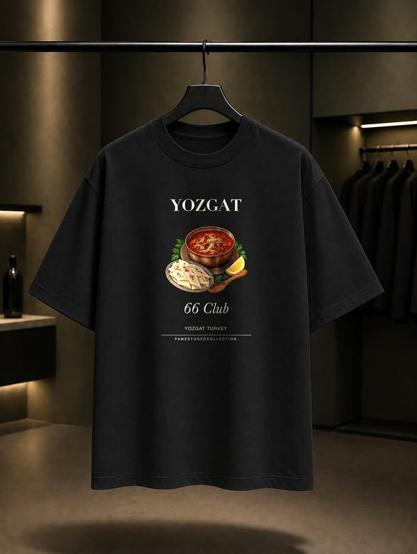 Yozgat Arabası 66 Club baskılı siyah t-shirt