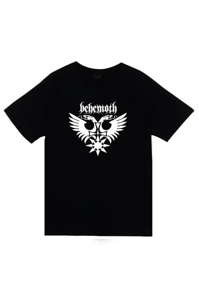 fame-stoned Behemoth Baskılı Unisex %100 Pamuk Siyah T-shirt