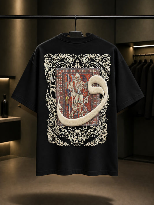 Saray Halısı Oversize Tişört – Siyah arka