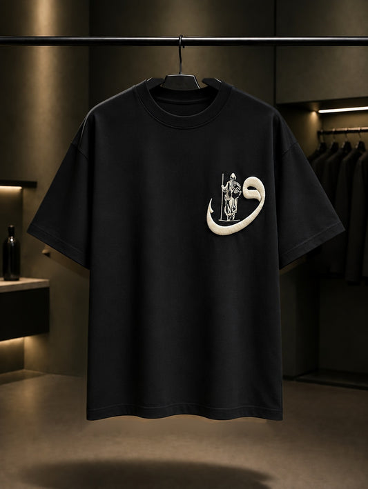 Saray Halısı Oversize Tişört – Siyah ön