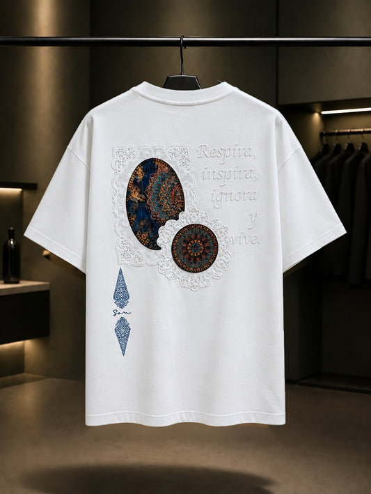 Respira Oversize Tişört – Beyaz arka